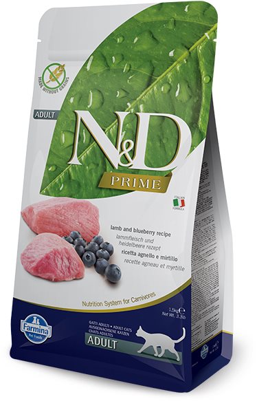N&D Prime Cat Adult Lamb & Blueberry 1,5 kg Granule pre mačky