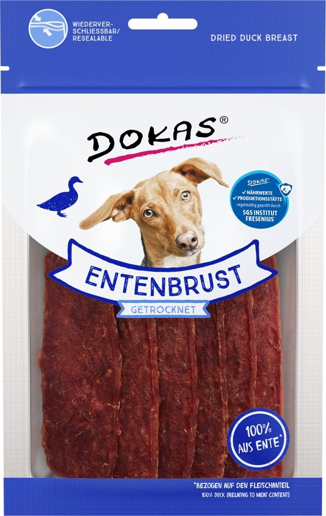Dokas – Kačacie prsia plátky 70 g Maškrty pre psov