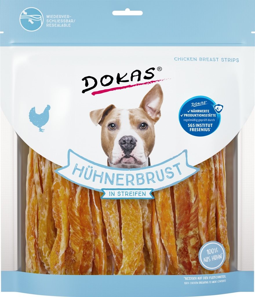 Dokas – Kuracie prsia prúžky 500 g Maškrty pre psov