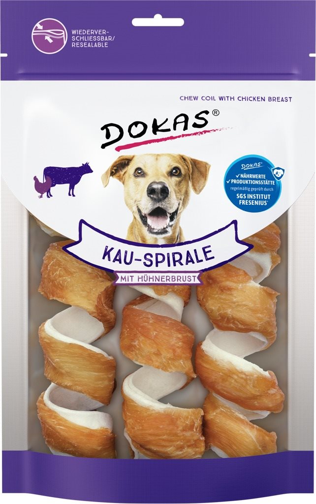 Dokas – Špirály z hovädzej kože obalené kuracinou – 3 ks Maškrty...