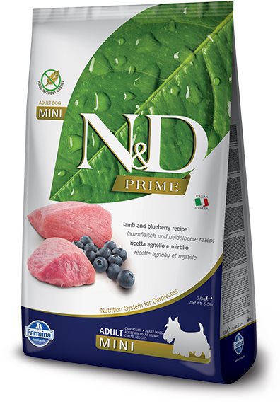 N&D Prime Dog Adult Mini Lamb & Blueberry 2,5 kg Granuly pre psov