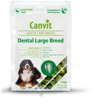 Canvit Snacks Dental Large Breed – Duck 250 g Maškrty pre psov