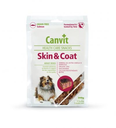 Canvit Snacks Skin & Coat 200 g Maškrty pre psov