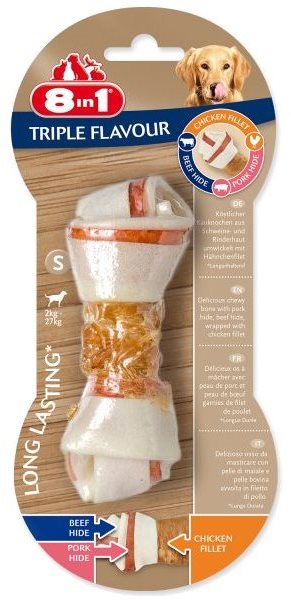 8in1 Triple Flavour pochúťka S (1 ks) Kosť pre psa