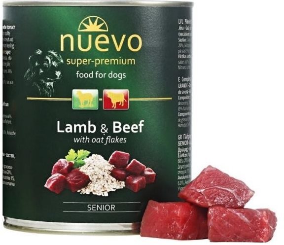 Nuevo pes senior jahňacie s ovsenými vločkami konzerva 400 g...