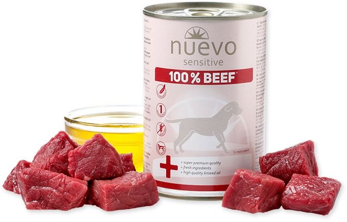 Nuevo pes sensitive hovädzie monoproteín konzerva 400 g Konzerva...