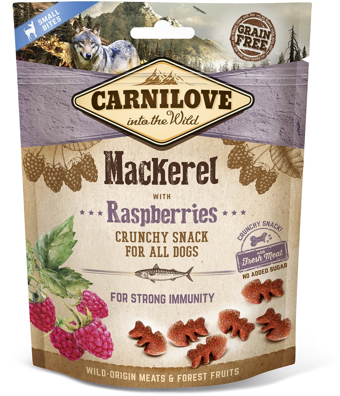 Carnilove dog crunchy snack mackerel with raspberries with fresh...