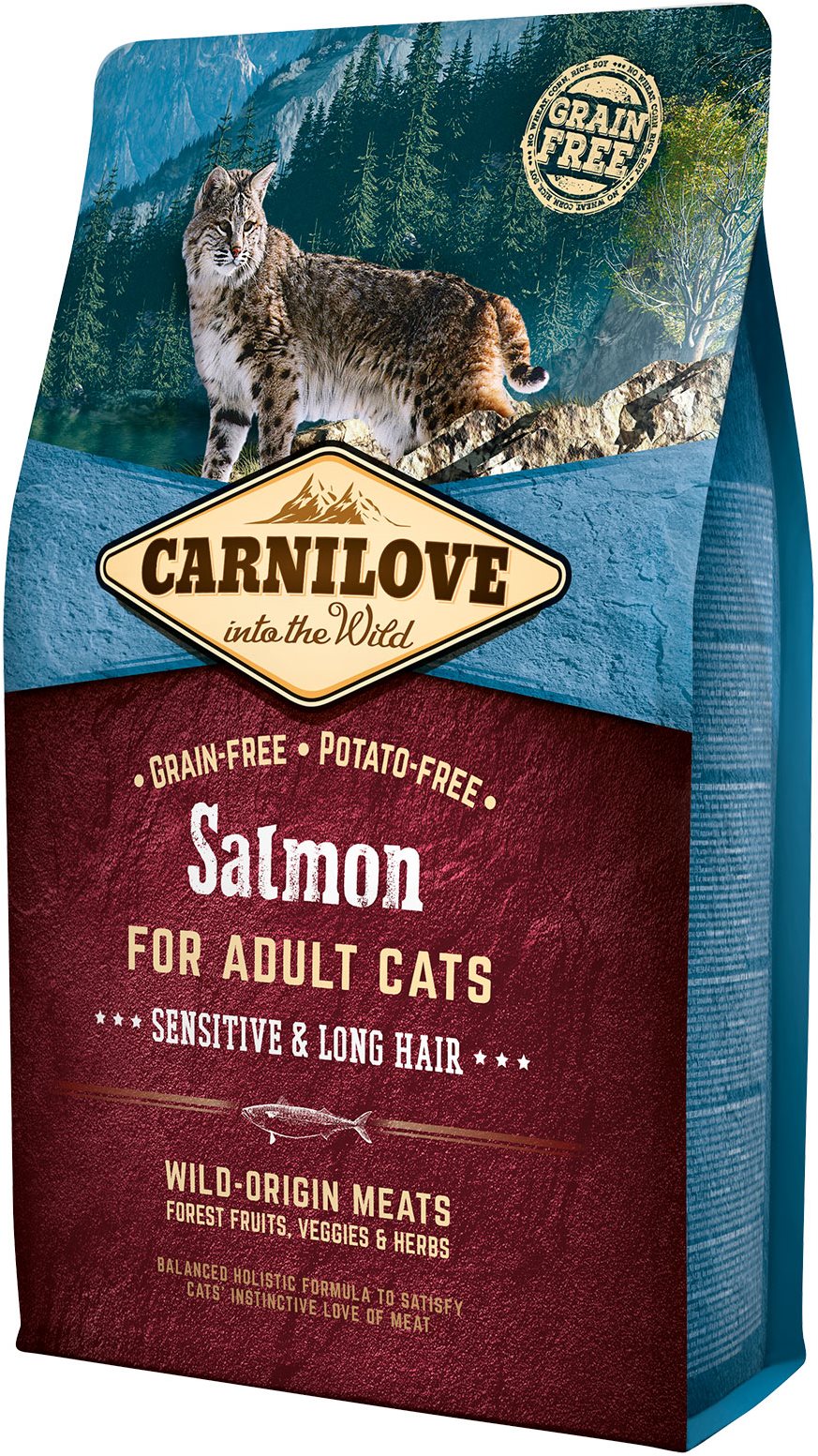 Carnilove salmon for adult cats – sensitive & long hair 2 kg...
