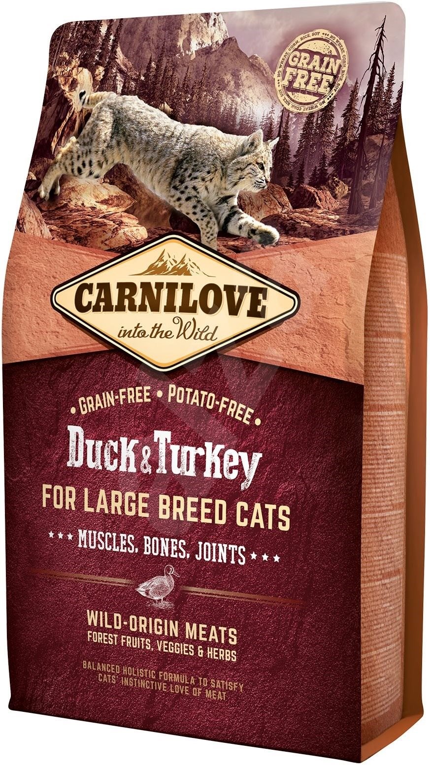 Carnilove duck & turkey for large breed cats – muscles, bones,...
