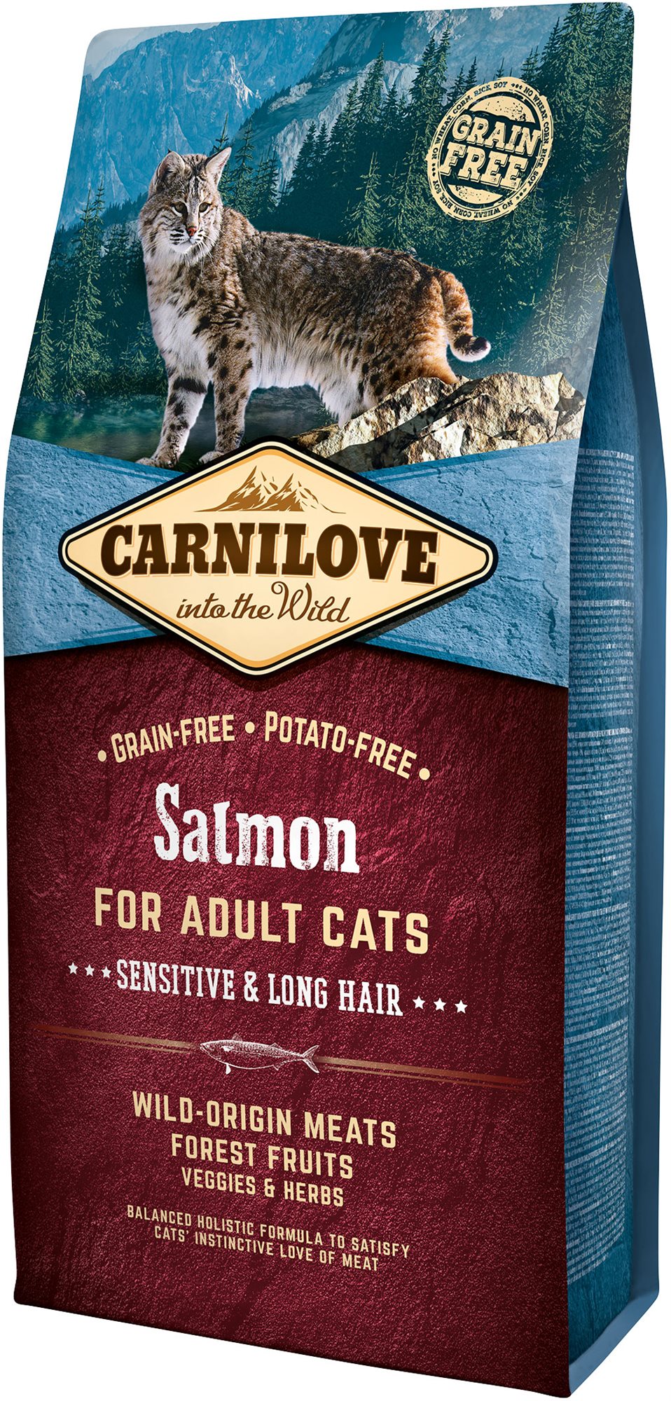 Carnilove salmon for adult cats – sensitive & long hair 6 kg...