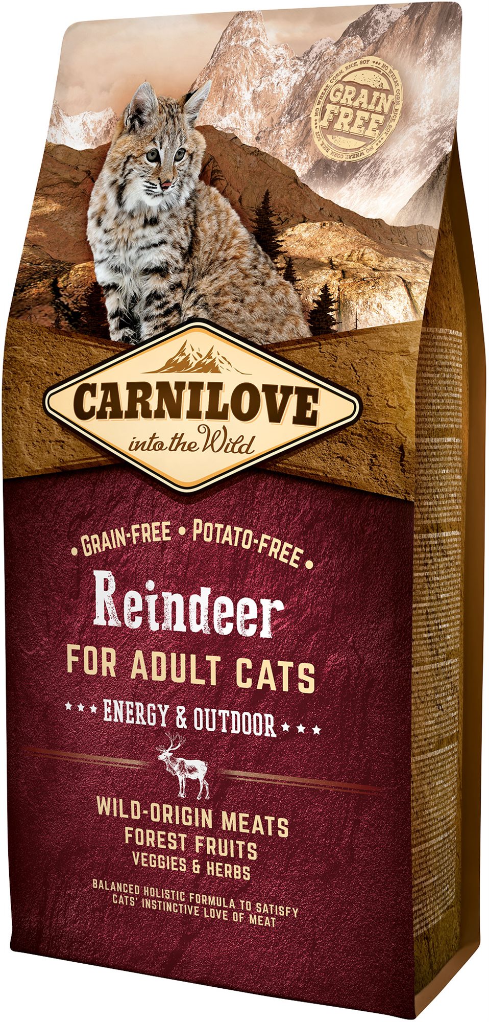 Carnilove reindeer for adult cats – energy & outdoor 6 kg Granule...