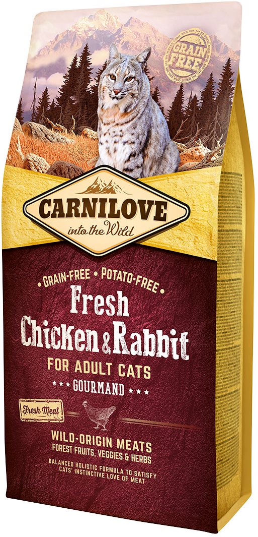 Carnilove fresh chicken & rabbit gourmand for adult cats 6 kg...