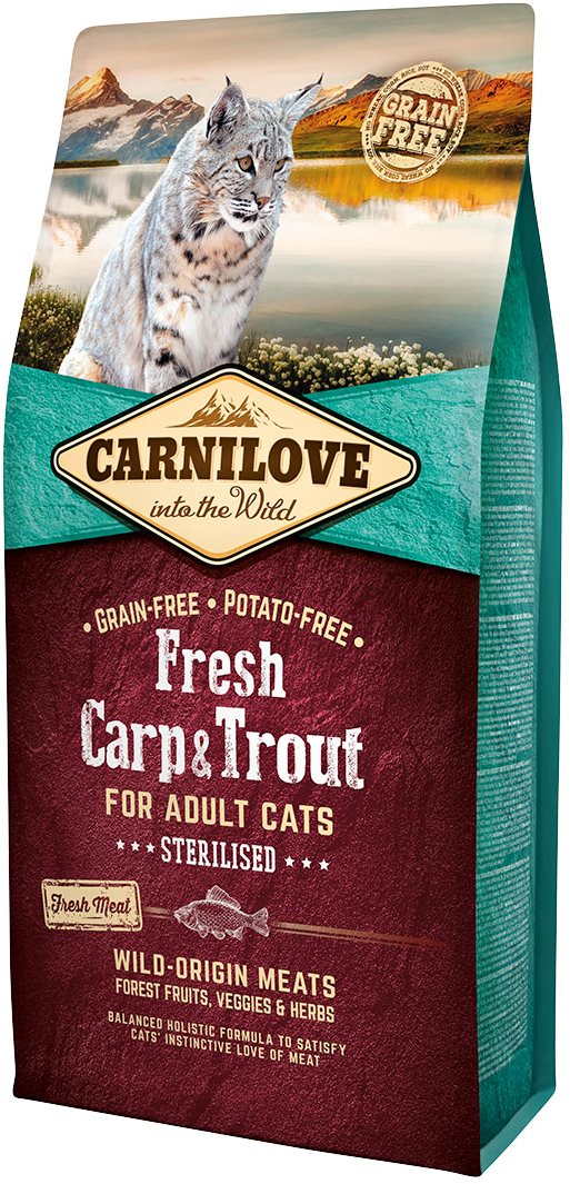 Carnilove fresh carp & trout sterilised for adult cats 6 kg Granule...
