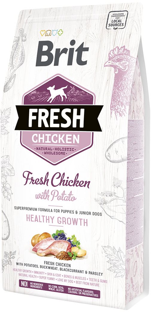 Brit Fresh chicken with potato puppy healthy growth 2,5 kg Granule...