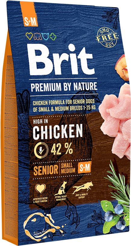Brit Premium by Nature Senior S+M 8 kg Granuly pre psov