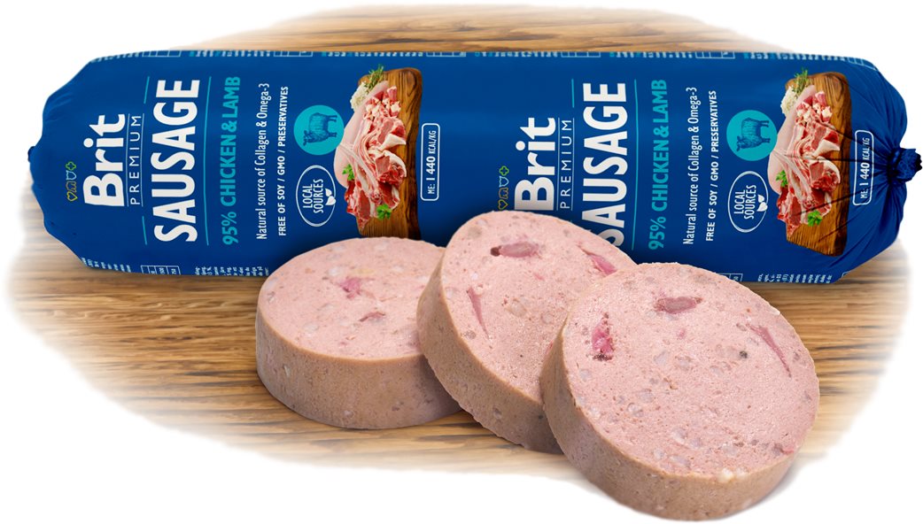 Brit Sausage Chicken & Lamb 800 g Saláma pre psov