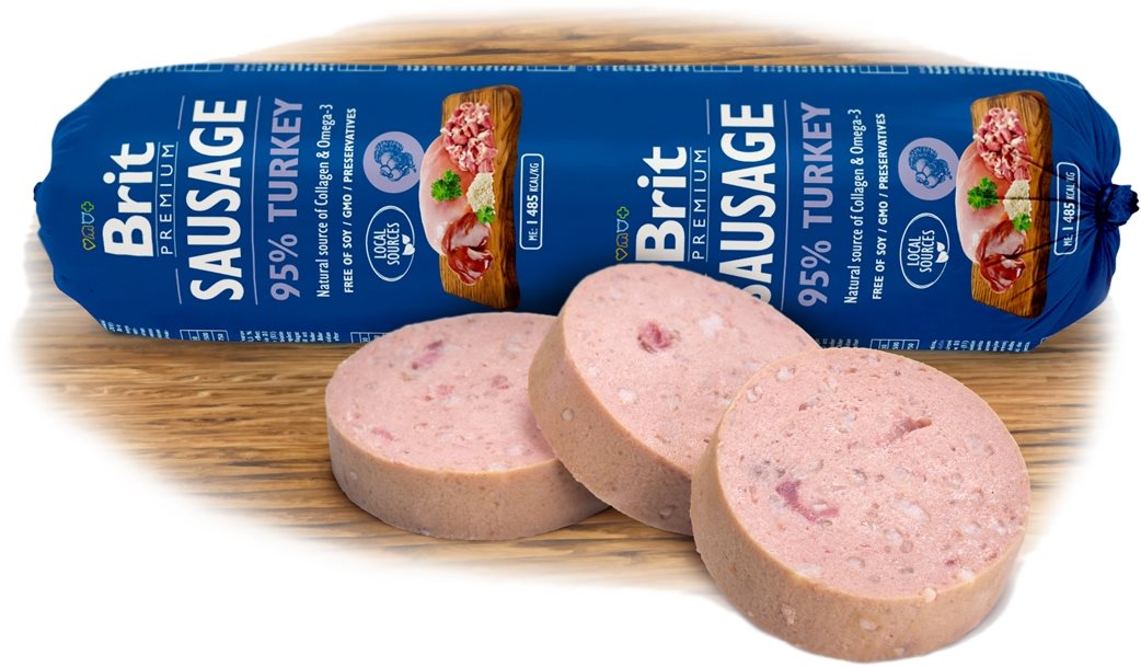 Brit Sausage Turkey 800 g Saláma pre psov