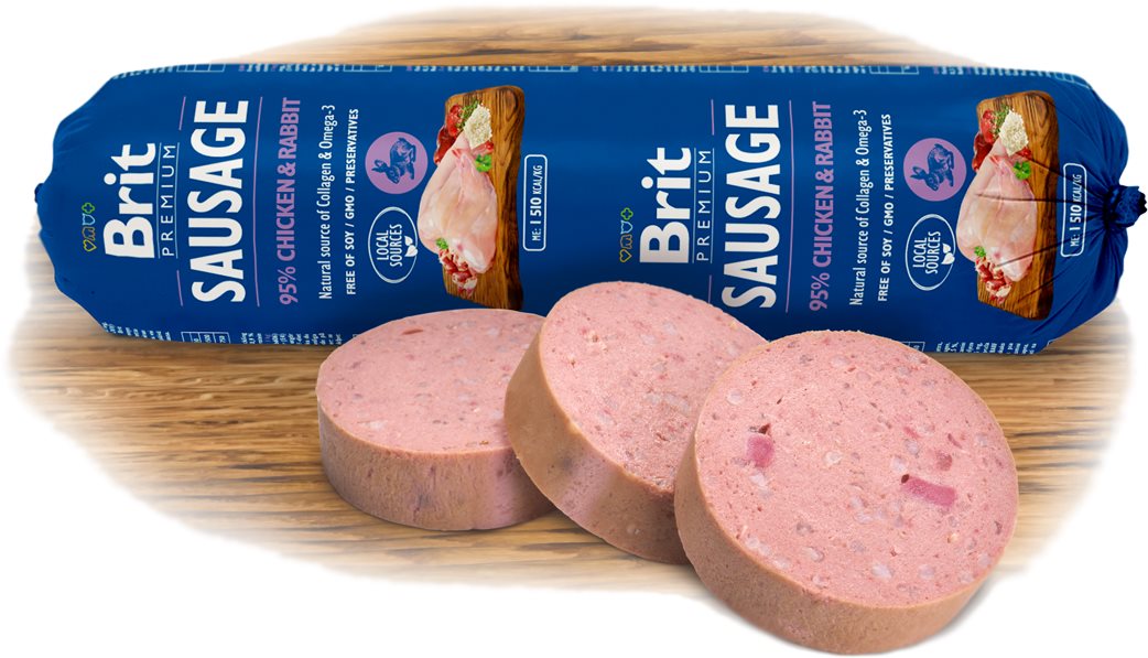 Brit Sausage Chicken & Rabbit 800 g Saláma pre psov