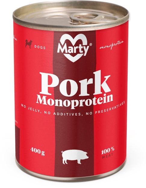 MARTY Monoprotein 100 % mäso – bravčové 400 g Konzerva pre psov