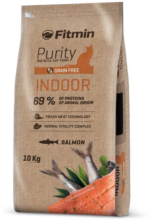 Fitmin Purity Cat Indoor s čerstvým lososom pre mačky chované v...
