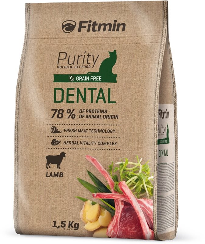Fitmin Purity Cat Dental s čerstvým jahňacím pre zdravé zuby a...