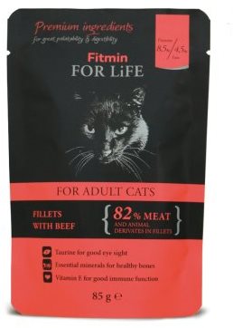 Fitmin For Life Hovädzia kapsička pre mačky 85 g Kapsička pre mačky