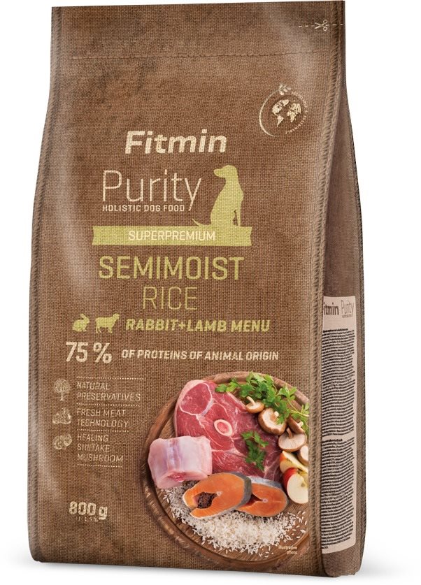 Fitmin Purity Dog Rice Semi-moist Rabbit & Lamb 0,8 kg Granuly pre...