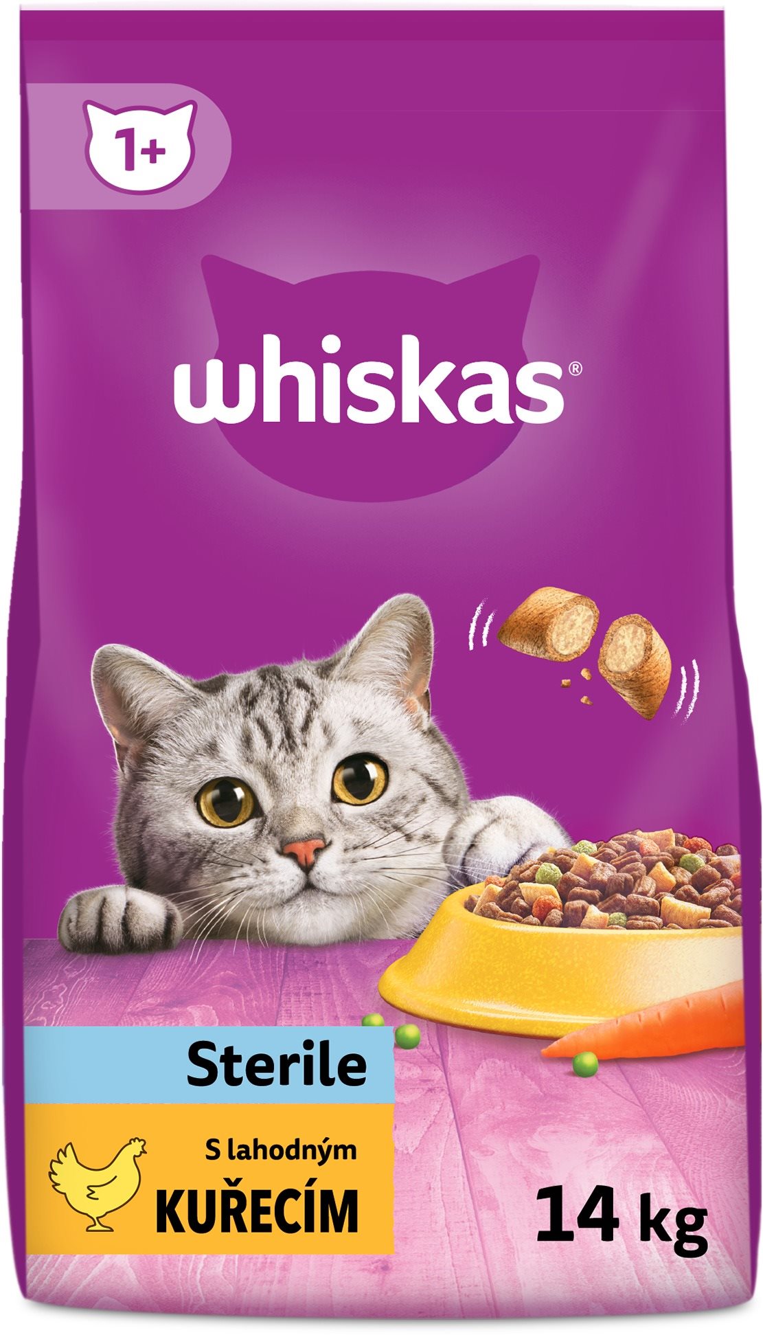 Whiskas granule kuracie pre kastrované dospelé mačky 14 kg Granule...