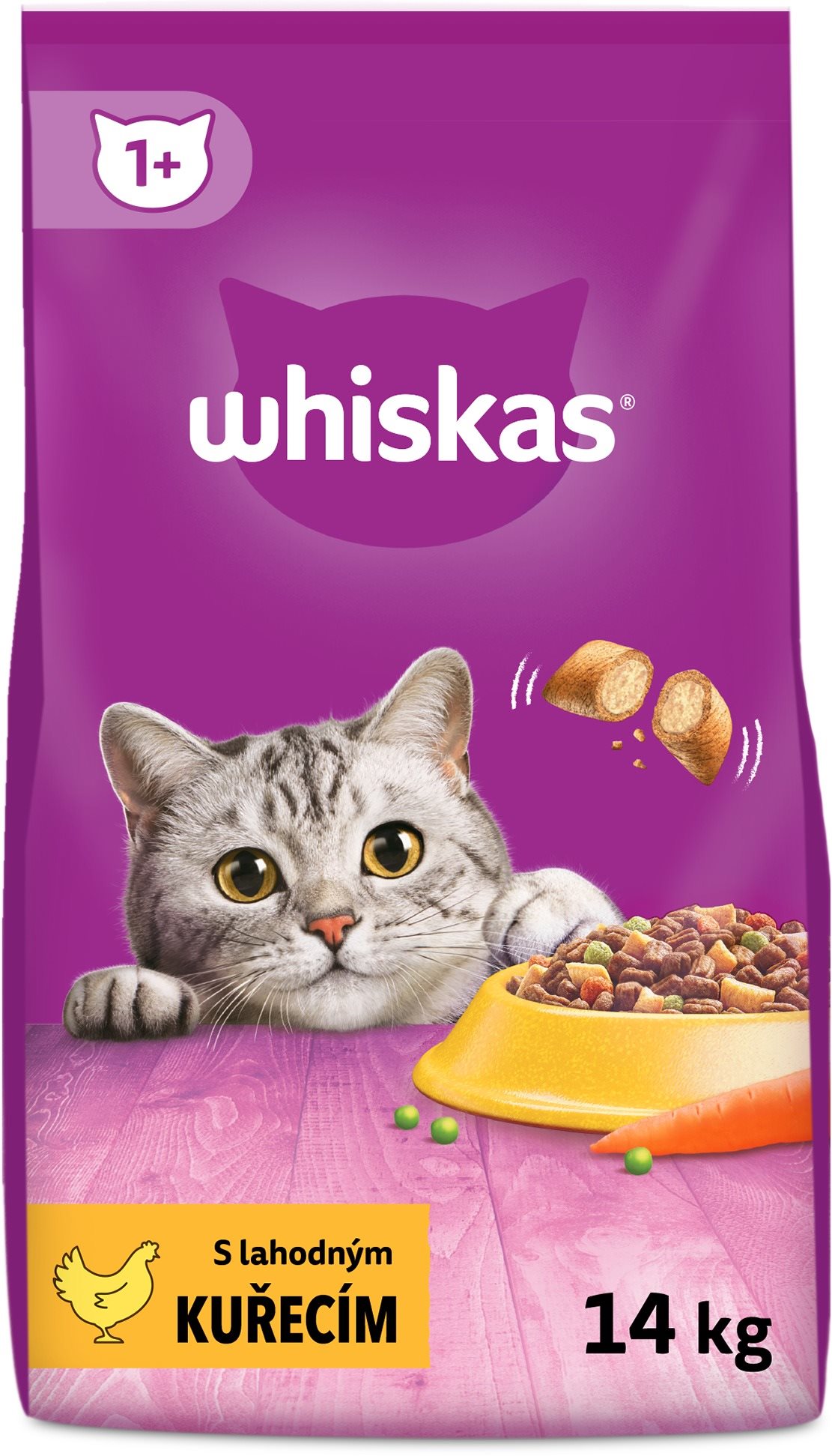 Whiskas granule s kuracím 14 kg Granule pre mačky