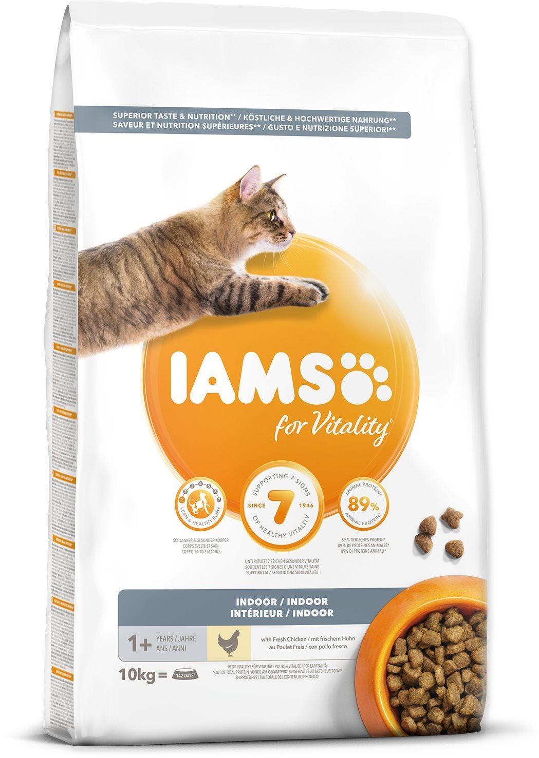 IAMS Cat Adult Indoor Chicken 10 kg Granule pre mačky