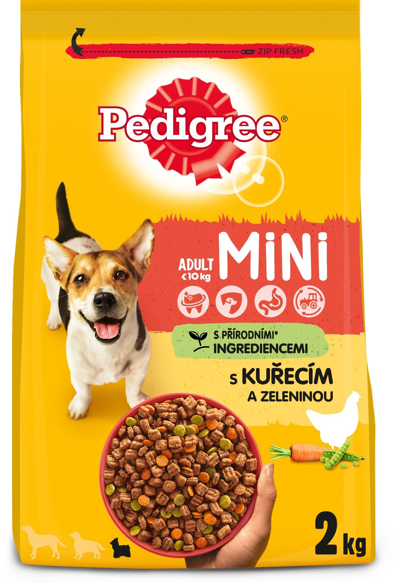 Pedigree Mini s kuracím a zeleninou 2 kg Granuly pre psov