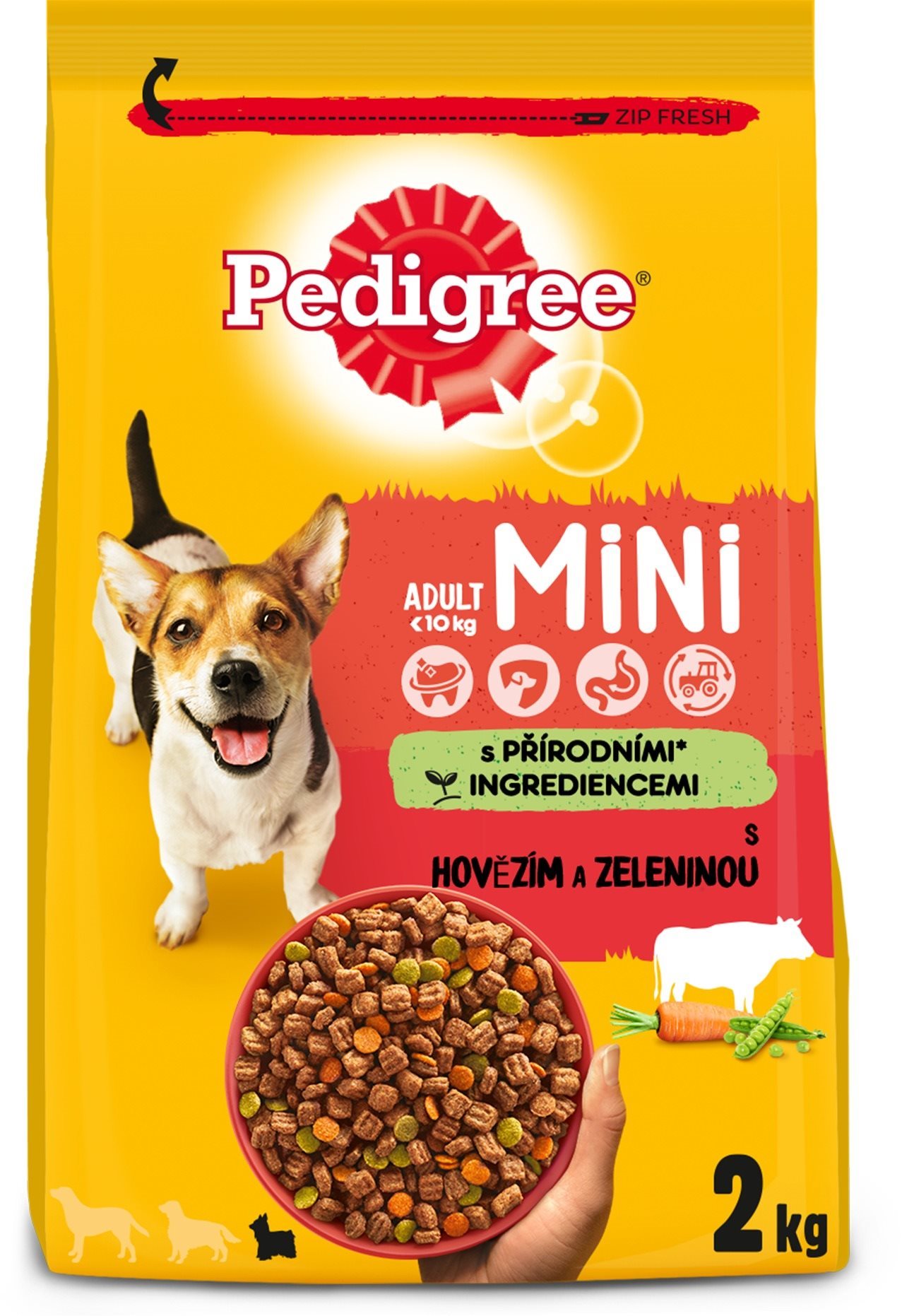 Pedigree granule s hovädzím a zeleninou pre dospelých psov malých...