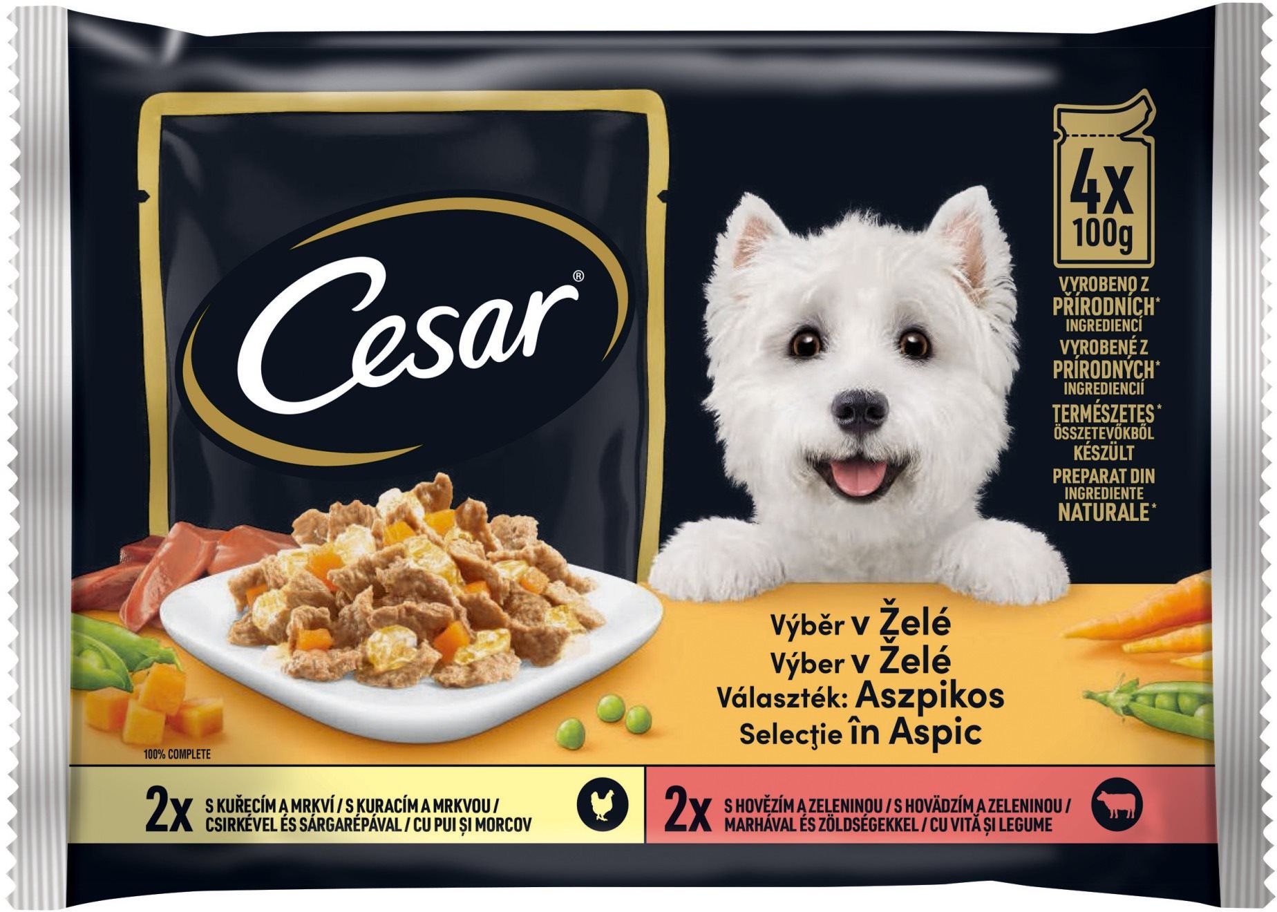 Cesar Selection v želé 4× 100 g Kapsička pre psov