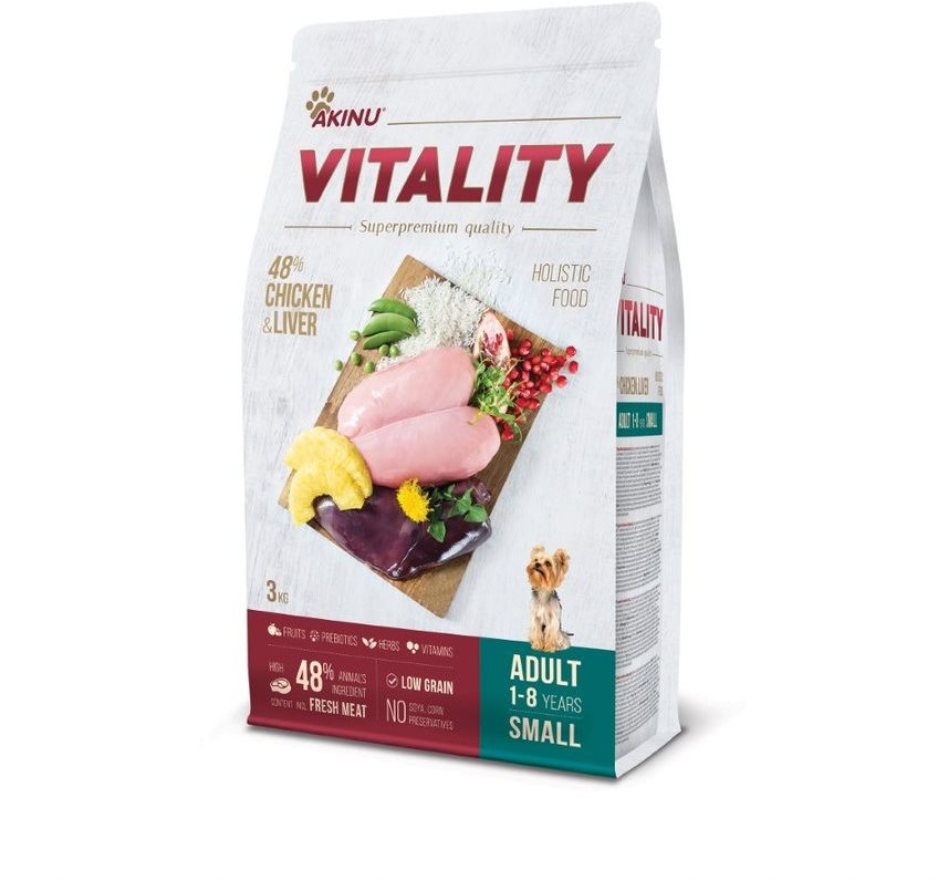 AKINU VITALITY dog adult small chicken & liver 3 kg Granuly pre psov