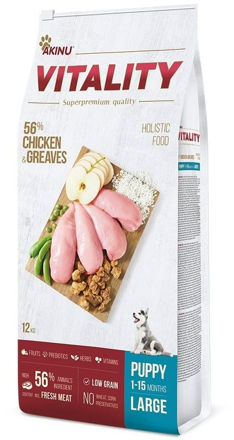 AKINU VITALITY dog puppy large chicken & greaves 12 kg Granule pre...
