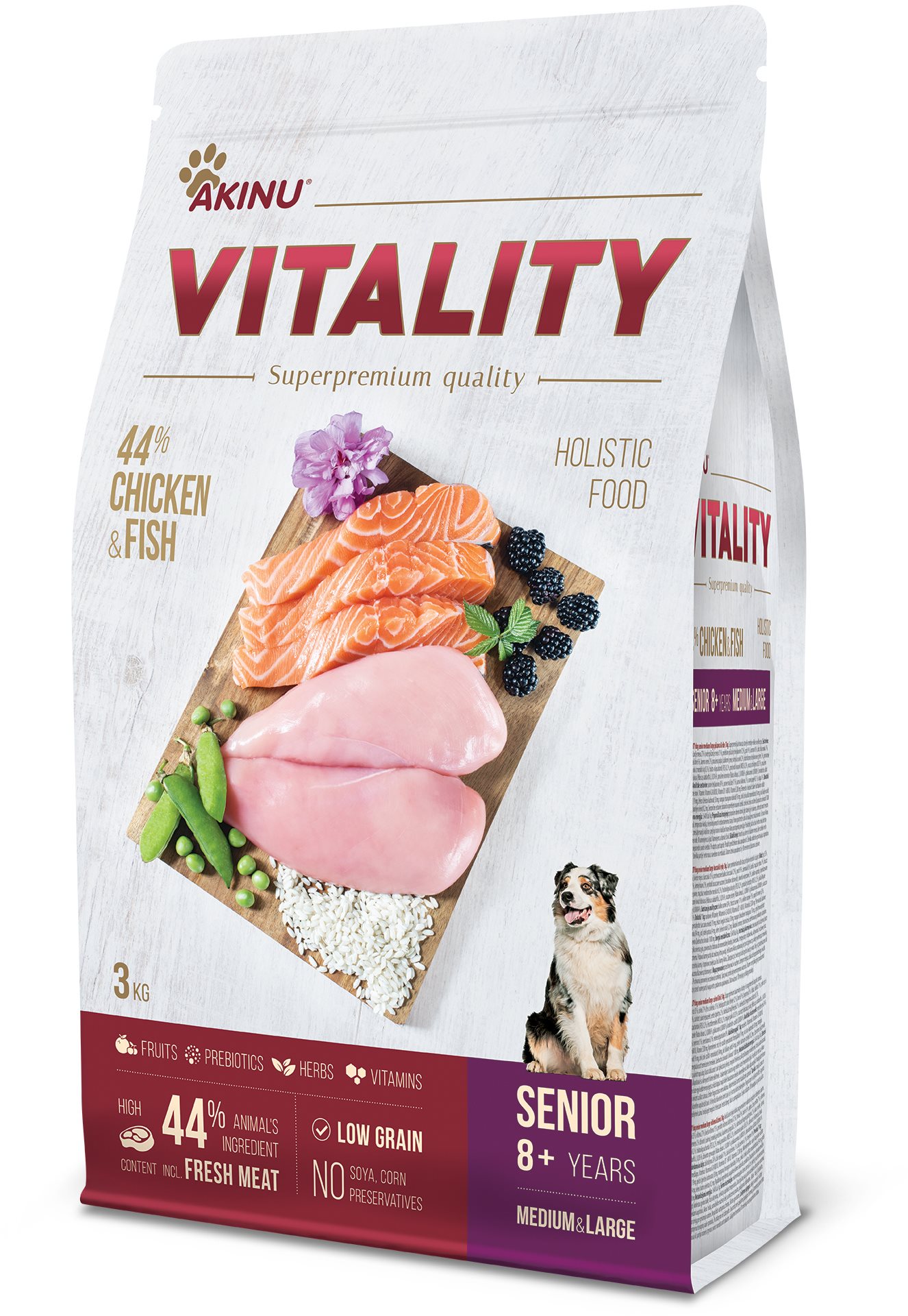 AKINU VITALITY dog senior medium/large chicken & fish 3 kg Granuly...