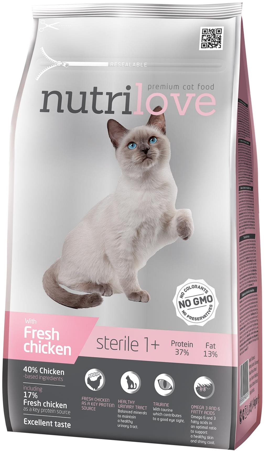 Nutrilove STERILE fresh chicken 1,4 kg Granule pre mačky