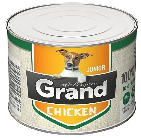 Grand deluxe 100 % kuracia Junior 180 g Konzerva pre psov