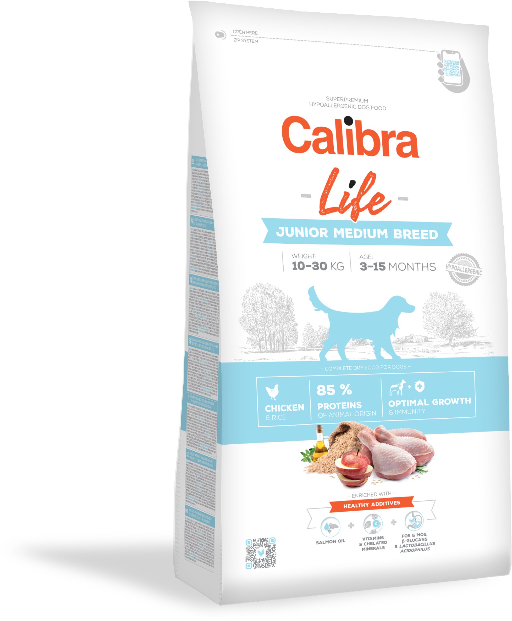 Calibra Dog Life Junior Medium Breed Chicken 12 kg Granule pre...