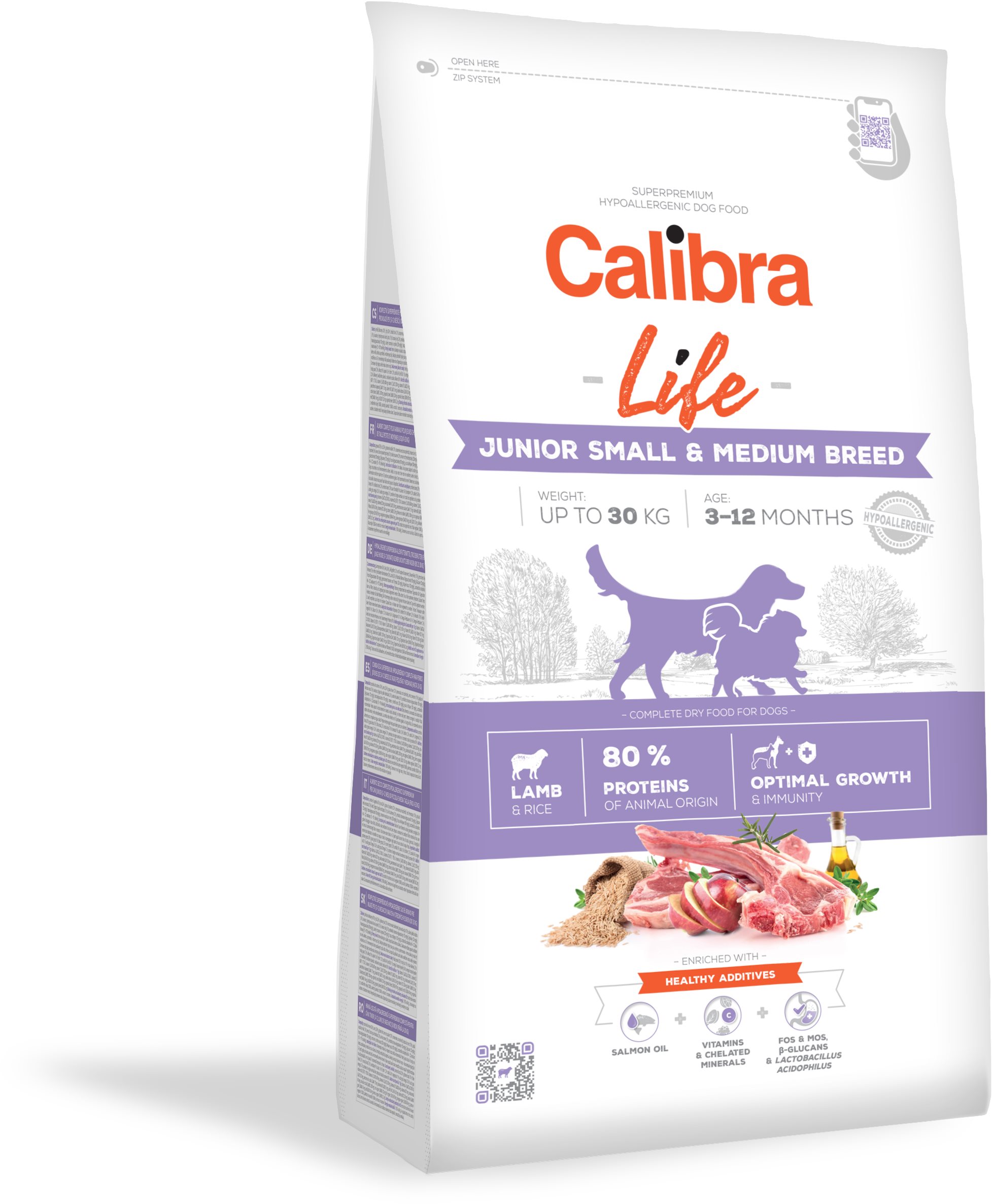 Calibra Dog Life Junior Small & Medium Breed Lamb 12 kg Granule pre...