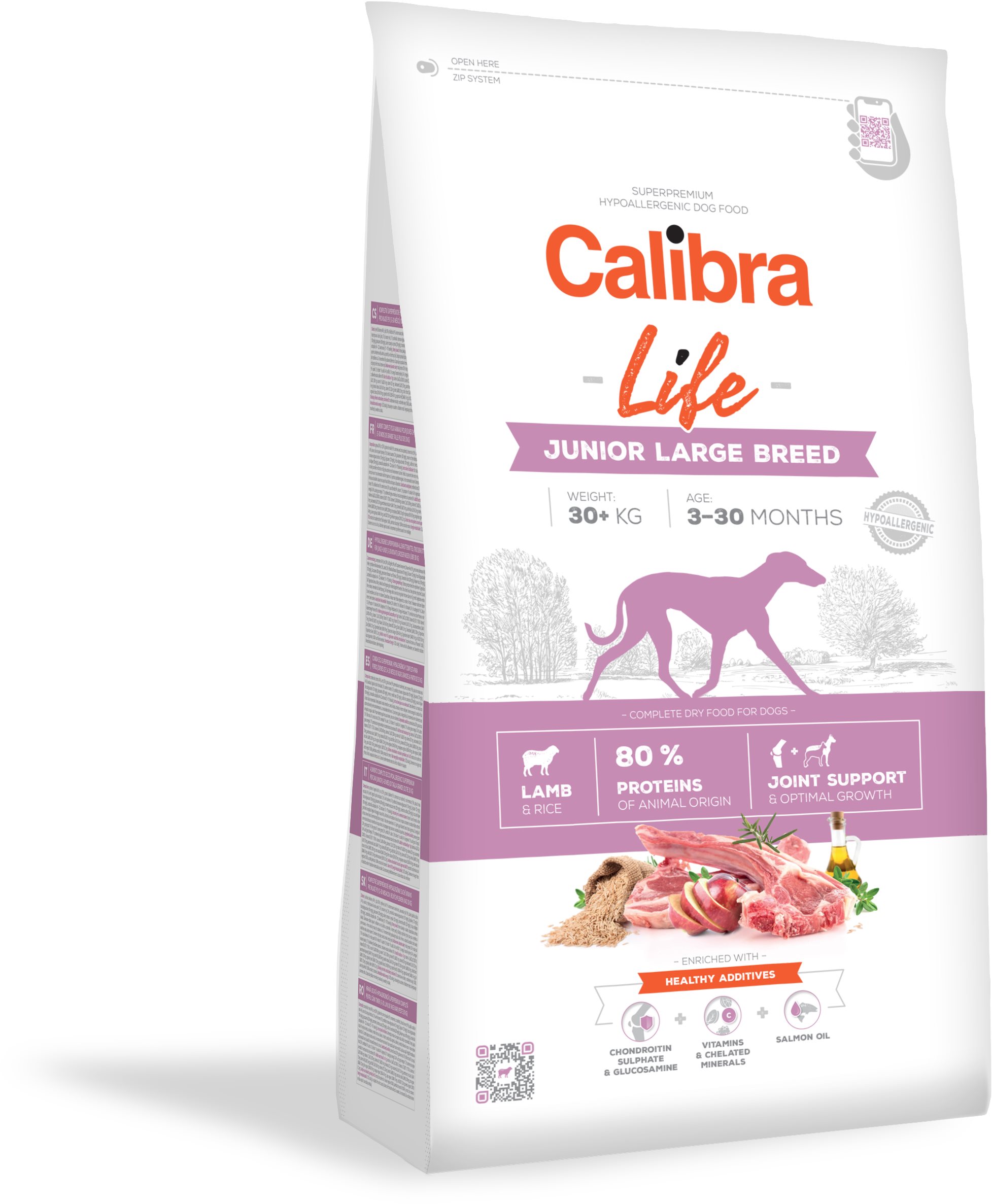 Calibra Dog Life Junior Large Breed Lamb 12 kg Granule pre šteniatka