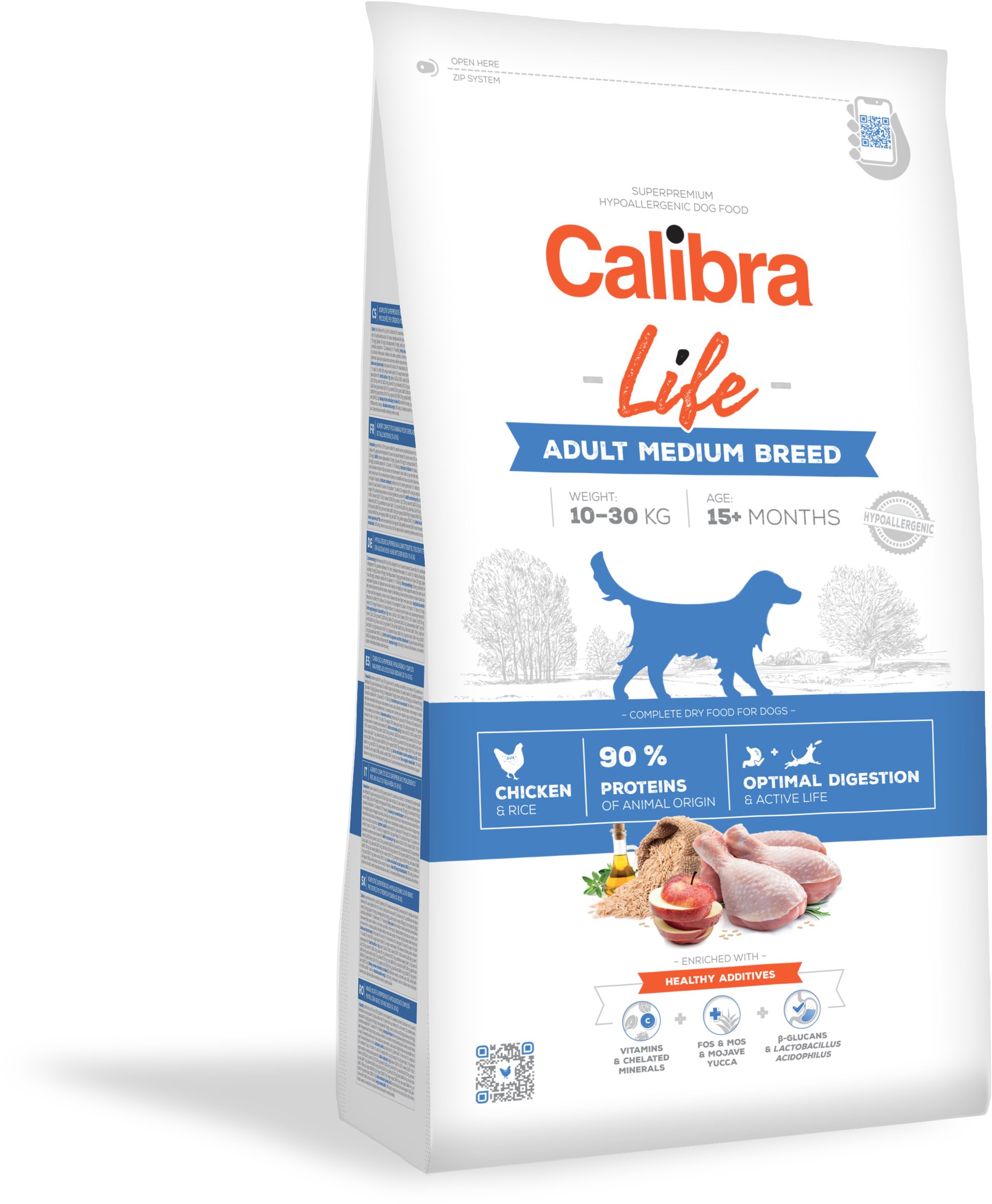 Calibra Dog Life Adult Medium Breed Chicken 2,5 kg Granuly pre psov