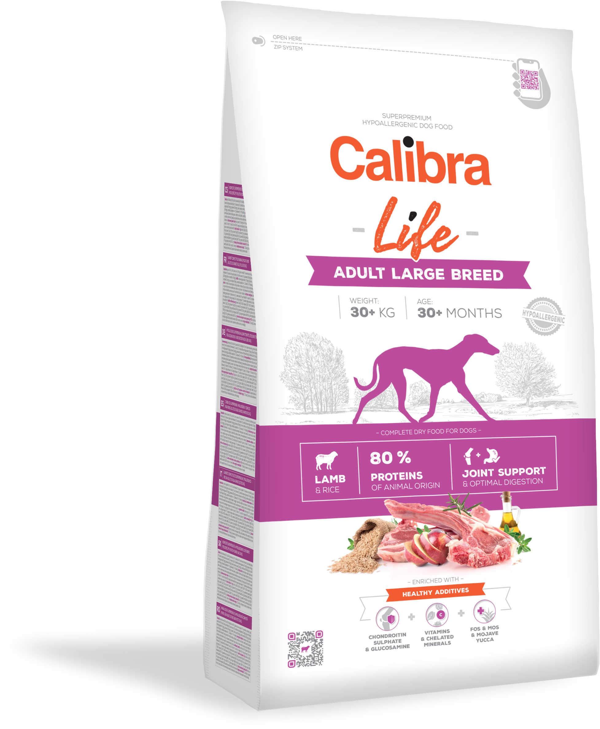Calibra Dog Life Adult Large Breed Lamb 2,5 kg Granuly pre psov