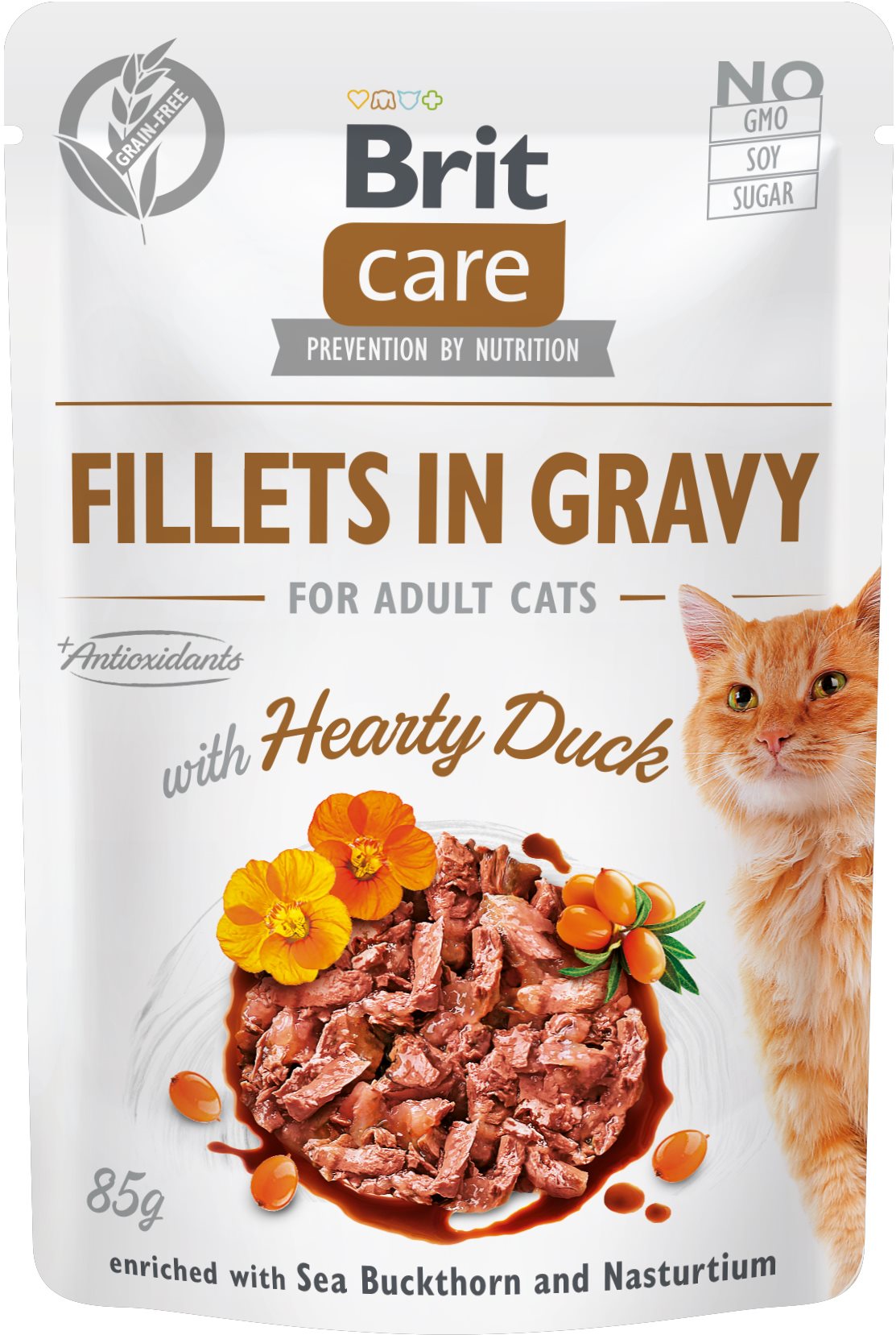Brit Care Cat Fillets in Gravy with Hearty Duck 85 g Kapsička pre...