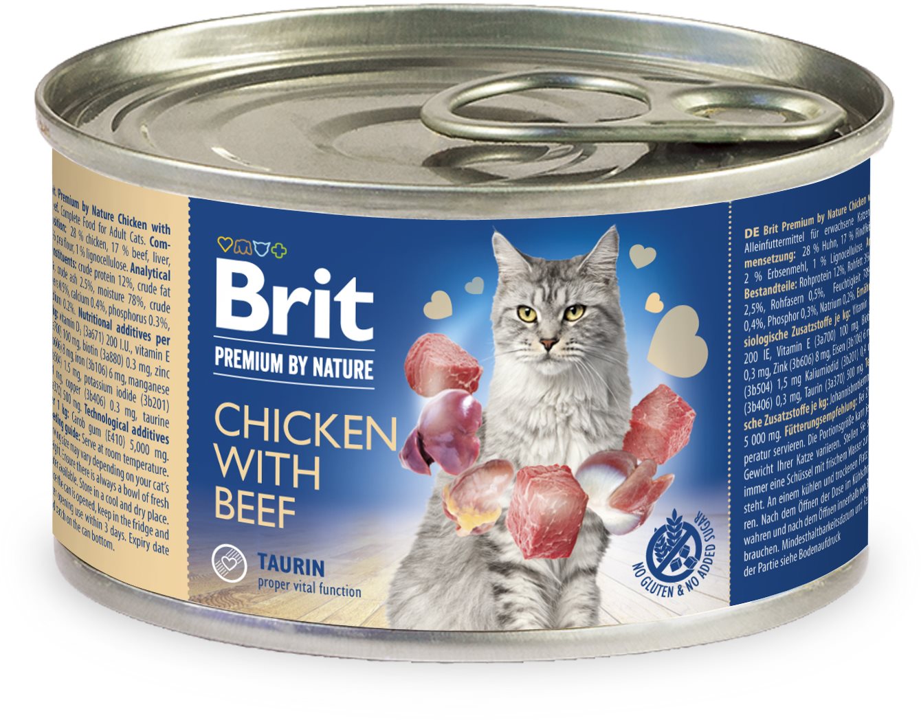 Brit Premium by Nature Chicken with Beef 200 g Konzerva pre mačky