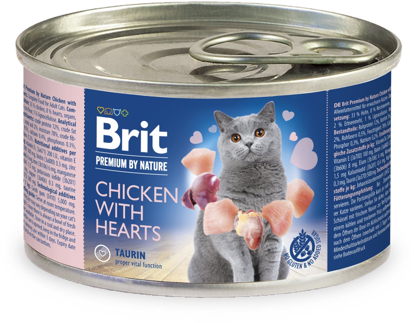 Brit Premium by Nature Chicken with Hearts 200 g Konzerva pre mačky