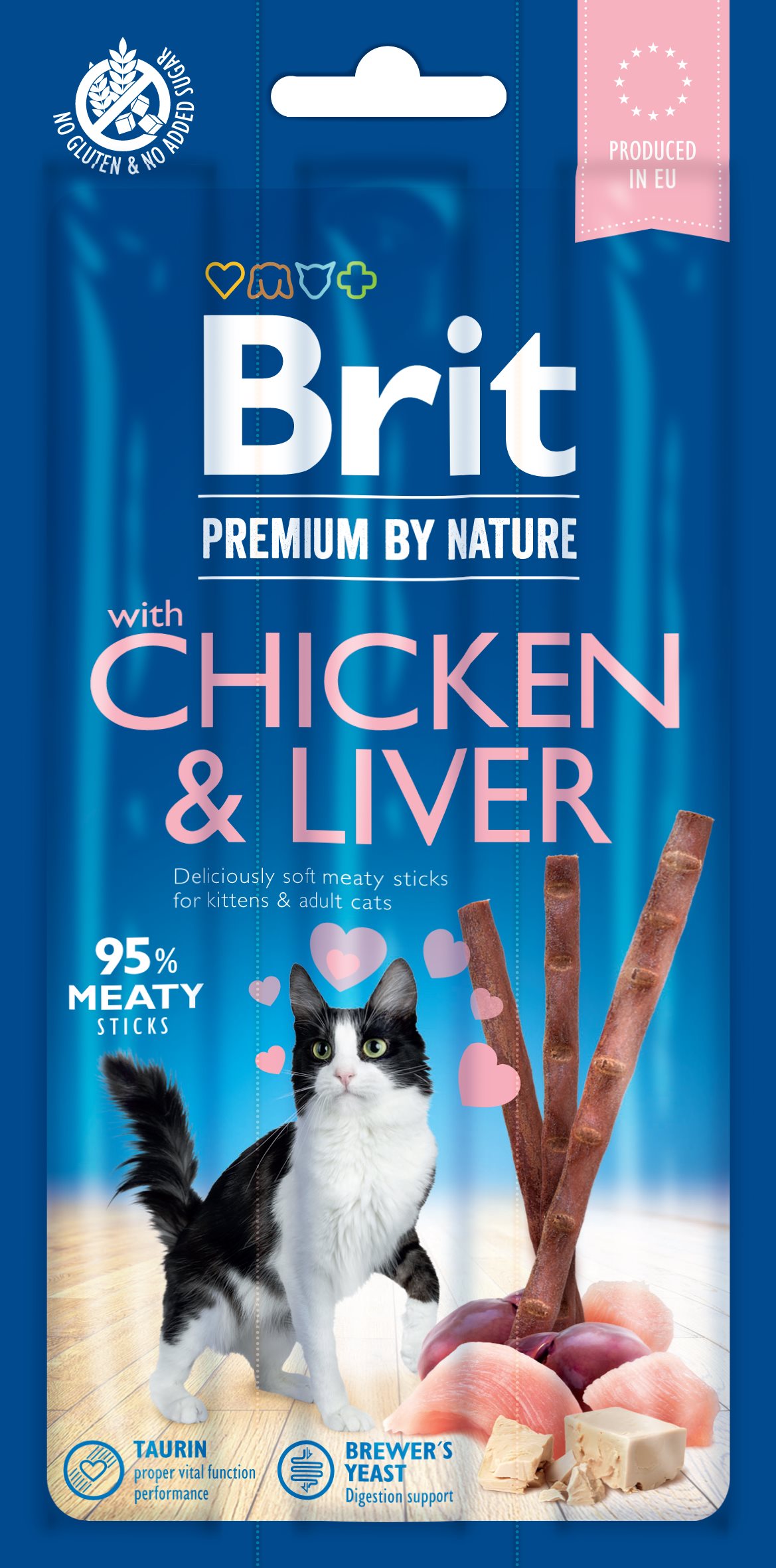 Brit Premium by Nature Cat Sticks with Chicken & Liver 3 ks Maškrty...