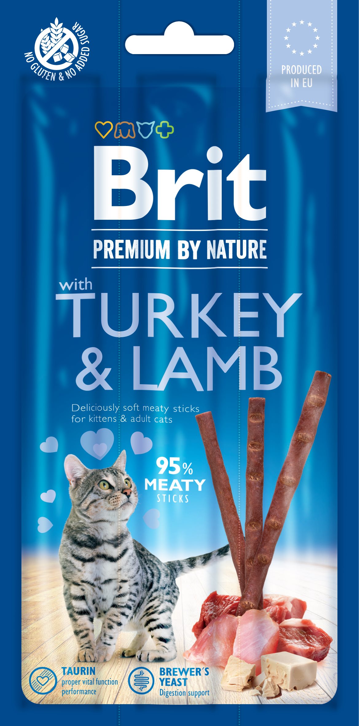 Brit Premium by Nature Cat Sticks with Turkey & Lamb 3 ks Maškrty...
