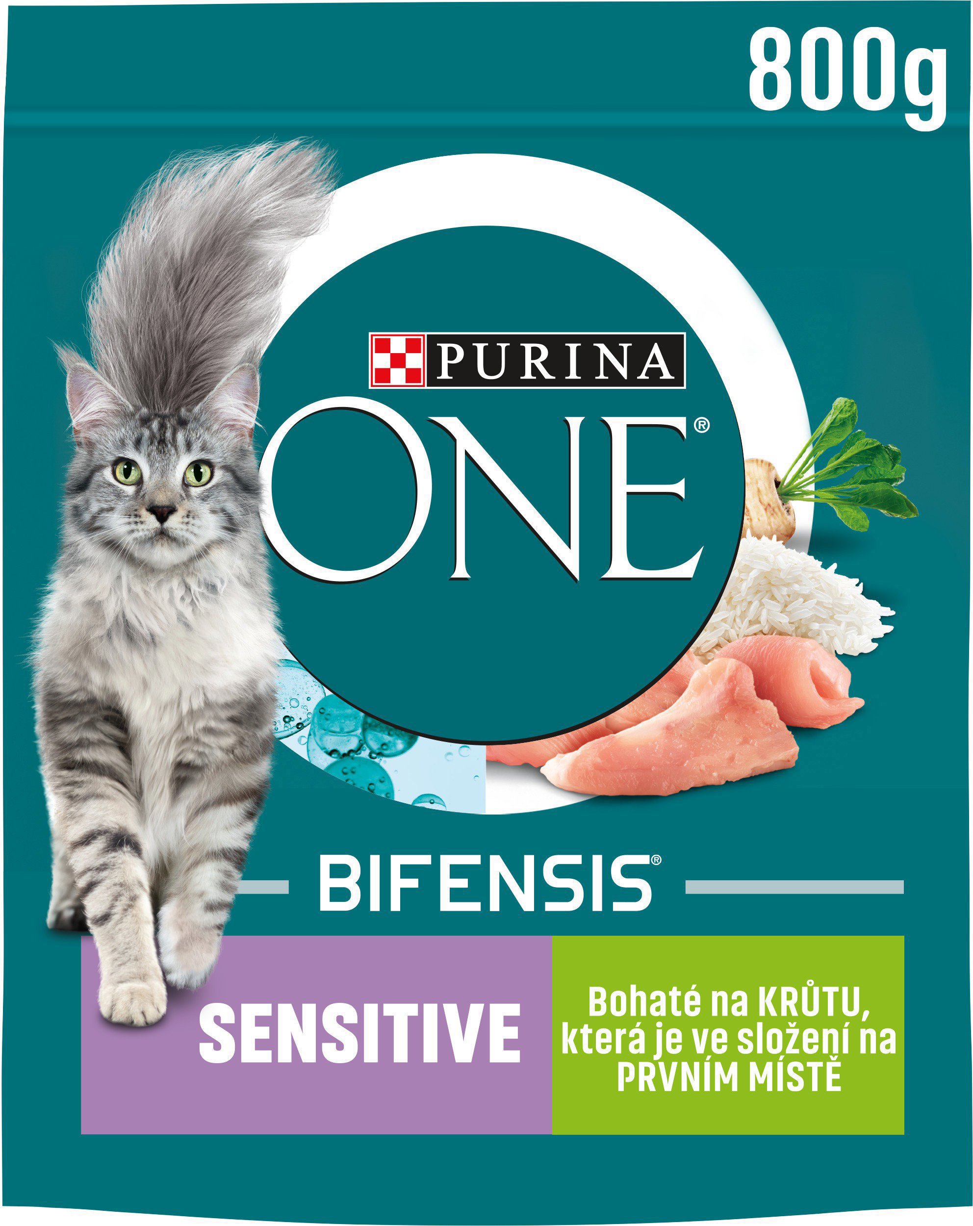 Purina ONE Bifensis Sensitive s morčacím a ryžou 800 g Granule pre...