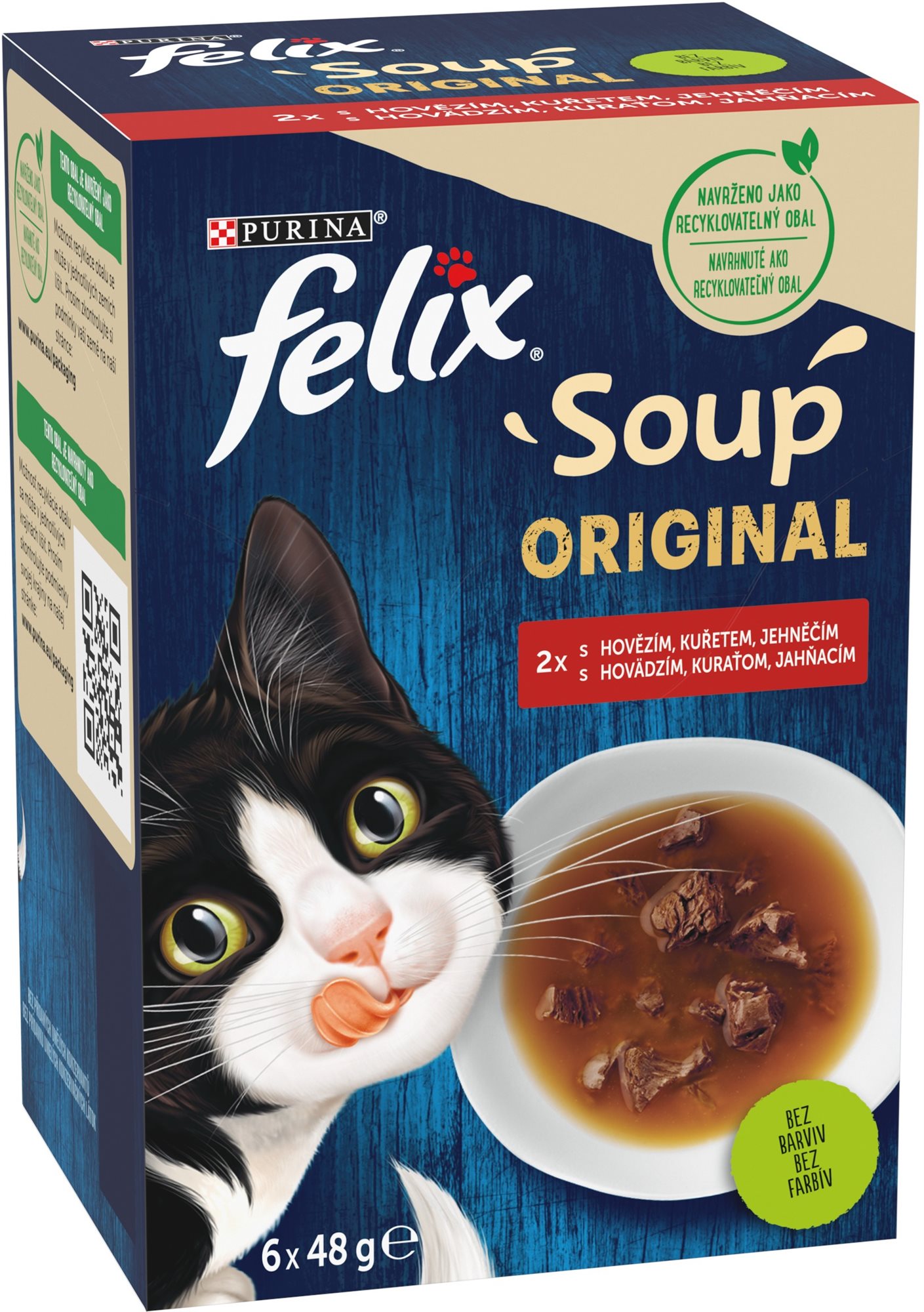 Felix Soup - Lahodný výber s hovädzím, kuraťom a jahňacím, 6 × 48 g...